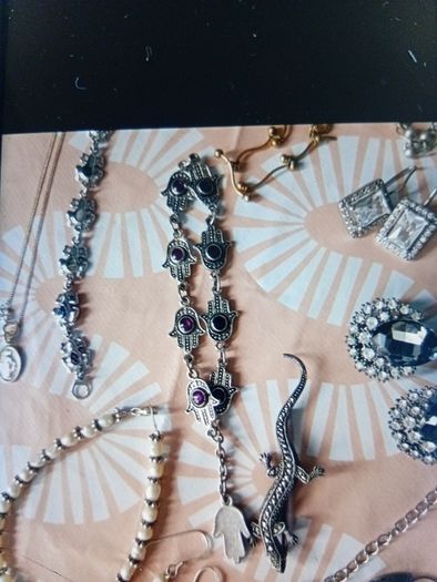 necklace, rings,bracelets, 30 Eur if u take All.There is lot..they Are used.