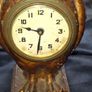 Rare Antique Cold Painted Bronze Clock in form of an Owl. The decorative dial sits in the owls belly and has wind up movement, Image 2