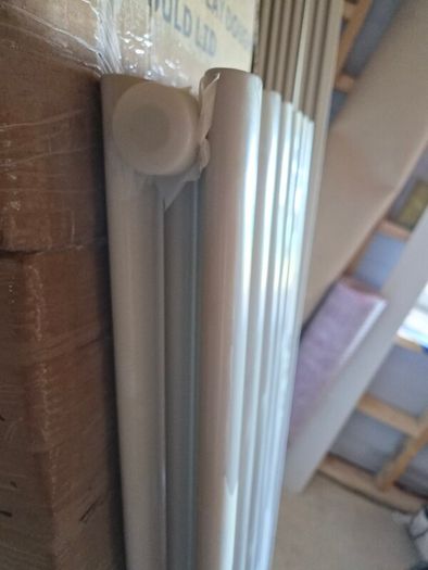 New White Vertical Double Radiator 1500 x 370mm With Mounting Brackets