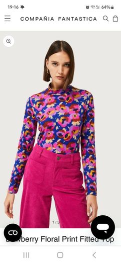 Compania Fantastica black floral blouse Sz XL ( Fit 12-14 UK) - Rrp 70 ( New)
