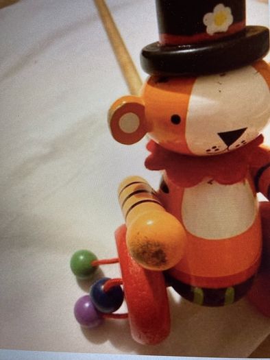Wooden Bear Push or Pull along. Child's Toy.