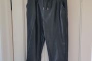 Faux leather joggers
