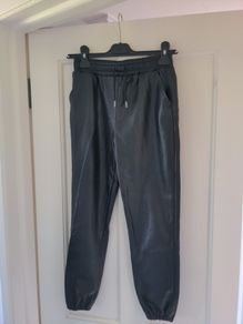 Faux leather joggers