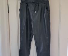 Faux leather joggers
