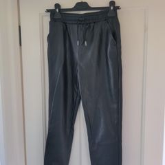 Faux leather joggers