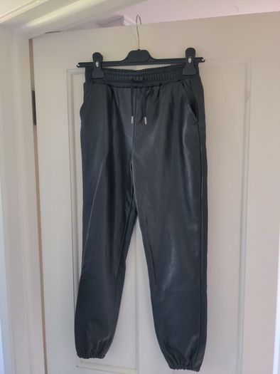 Faux leather joggers