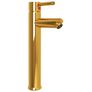 Bathroom Sink with Tap and Push Drain Brown Tempered Glass Image 3