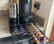 Nespresso Vertuo Machine, Aeroccino 4 & pod holder