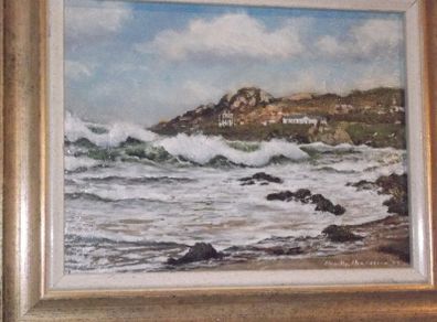 a small oil painting by neville henderson