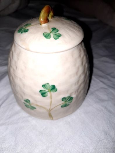 Belleek honey pot