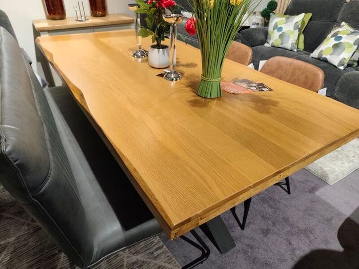 210cm Oak Live Edge Dining Table Ex Display