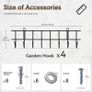 Garden Tool Rack Garage Tool Organizer Wall Mount Garden Tool Holder Yard Tool Hangers Organizer Heavy-Duty Hook Wall Storage Rack Holds Garden Tools, Shovels, Rakes, Hoses, Ropes (64 inches/160cm) Image 2