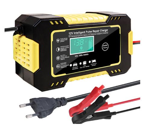 12V Intelligent Car Motorcycle Battery Charger Overheat Overcharge Multiple protection with LCD Display Car Charger Accessories