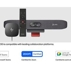 POLY BUNDLE: Studio USB R30 + HP G5 Poly Studio R30 Audio & Video Bar with USB-C Dock G5  Compatible with Zoom Microsoft Teams