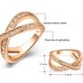 Rose Gold Plated Austrian Crystal Cross Ring Image 7