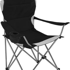 Camping Chair, Padded Camping Chairs for Adults with Armrests and Cup Holder, Heavy Duty Folding Chair Portable for Fishing Beach, Perfect for Caravan Trips, BBQs, Garden, Picnic, Travelling (FREE SHIPPING)