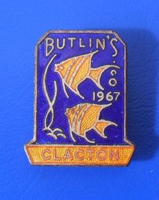 BUTLINS CLACTON 1967 (holiday camp, Essex) - resident camper's enamel badge (final year of issue for Clacton badges)