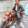 Large Vintage Handcrafted Harley-Davidson Motorcycle Image 2