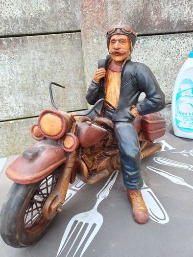 Large Vintage Handcrafted Harley-Davidson Motorcycle