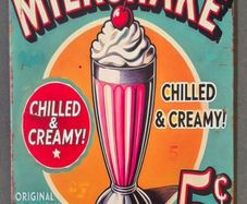 Vintage Style metal sign,  Milkshake advertisement.