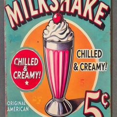Vintage Style metal sign,  Milkshake advertisement.