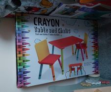 Wooden Crayon Table and Chairs Set