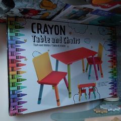 Wooden Crayon Table and Chairs Set