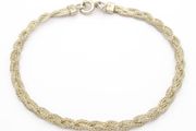 Signed 925 Sterling Silver Wheat Bracelet