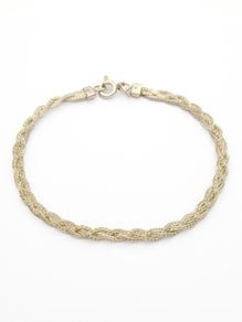 Signed 925 Sterling Silver Wheat Bracelet