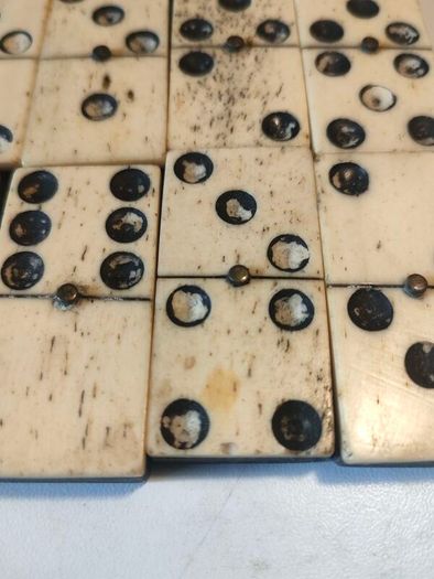 Circa 1900 Bone and Ebonised Domino Set