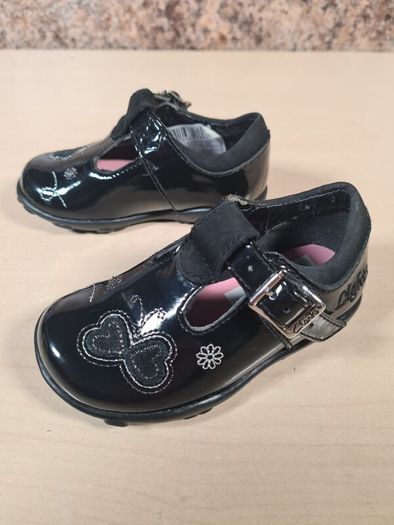 CLARKS Ella Rose toddler shoes black shiny Size 3