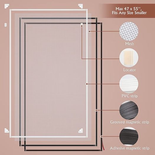 Brand New Yideng DIY insect screen magnetic window Max 47x55