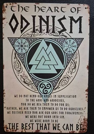 Odin / Viking / Norse, vintage style metal sign .