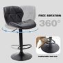 Bar Stools Set of 2 Bar Chairs,Modern Height Adjustable Kitchen Stools With Backs, Swivel Faux Leather Kitchen Island Chairs(All Black) Image 9