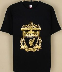 Liverpool Gold Print Logo T-Shirt Tee Top Shirt Great Gift Present