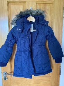 Brand New Girl's Navy Long Line Winter Coat