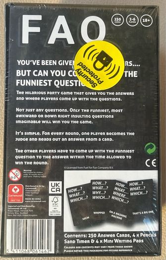 FAQ - Frequently Asked Question Card Game
