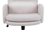 Desk Chair, Faux Cashmere Office Chair with High Backrest, Comfortable Desk Chairs for Bedroom, Office Chairs for Home with Adjustable Height, Cream