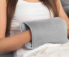 Rechargeable Electric Hot Water Bottle - Fast & Portable Heating for Hand & Body Warmers & Pain Relief, Hand Warmer with Soft Durable Grey Heating Pad