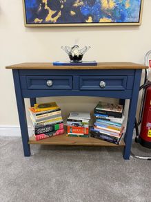 Solid Wood Console Table with 2 Drawers and Shelf/ Hallway table