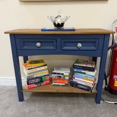 Solid Wood Console Table with 2 Drawers and Shelf/ Hallway table