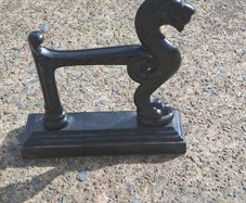 19th Century Foo Dog Cast Iron Bootscraper/Fire Dog