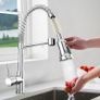 NEW SALE | Kitchen Tap, Kitchen Sink Mixer Tap with 360Degree Swivel Pull Down Sprayer Commercial Kitchen Taps Single Handle Mixer Tap Cold and Hot 3-Modes Spray with Standard Fittings Image 2