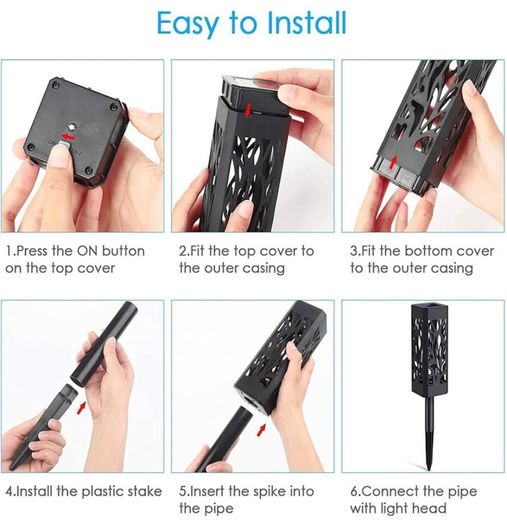 Solar Lights Outdoor, 6 Pack Garden Lights Solar Powered with Warm White LED Lights, Waterproof Solar Ornament Lights for Patio, Yard, Pathway Dusk to Dawn Auto On/Off (FREE POSTAGE)