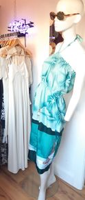 Vintage novelty Halter dress 1970s boats