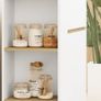 Sideboard, large cabinet compartment, 3 shelf compartments, drawer, 105 x 30 x 81.5cm, White/Wood Image 3