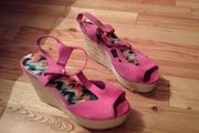 Ceruse Pink Wedge Sandals