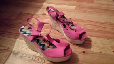 Ceruse Pink Wedge Sandals