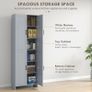 Freestanding Kitchen Cupboard, 4-Door Storage Cabinet Organizer with Adjustable Shelves Grey Image 4