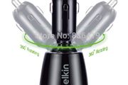 360 Degrees Rotating Dual USB Car Charger Quick Charge 5V 2.1A/2-Port Swivel Car Chargers for iPhone 6 iPad Mobile Devices